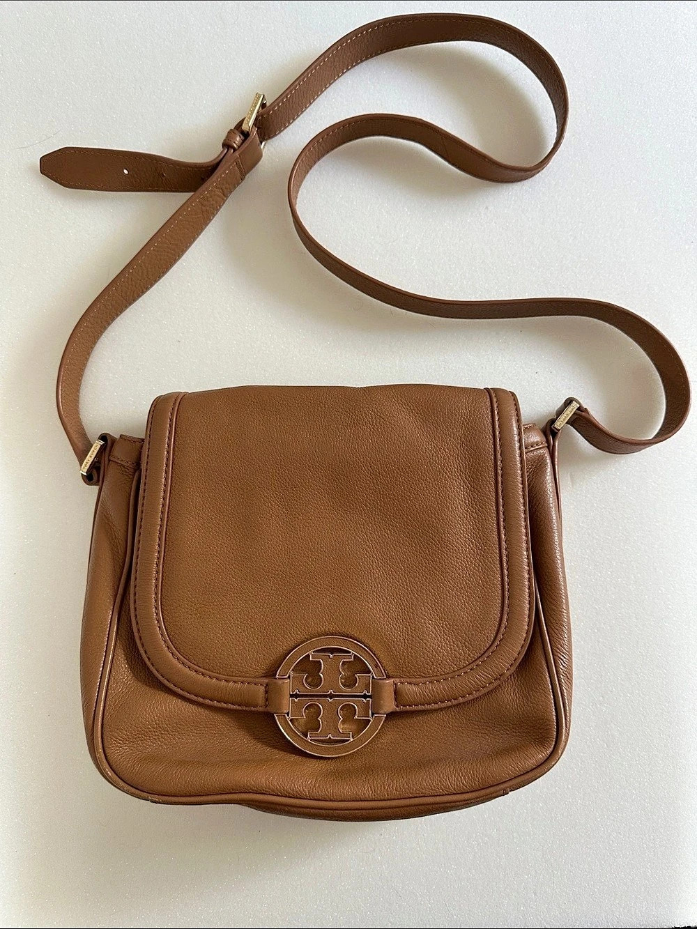 Tory Burch Miller Leather Crossbody Bag Brown